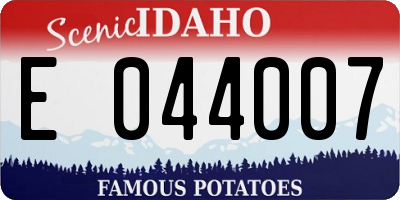 ID license plate E044007