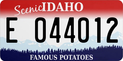 ID license plate E044012