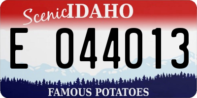 ID license plate E044013