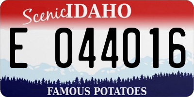 ID license plate E044016