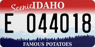 ID license plate E044018