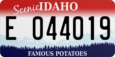 ID license plate E044019