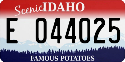 ID license plate E044025