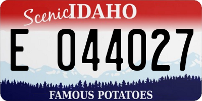 ID license plate E044027
