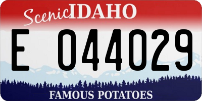 ID license plate E044029