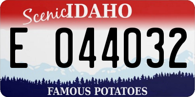ID license plate E044032