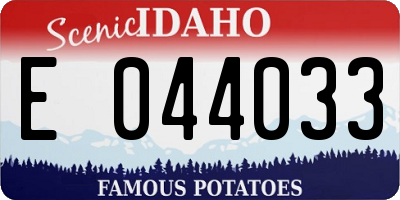 ID license plate E044033
