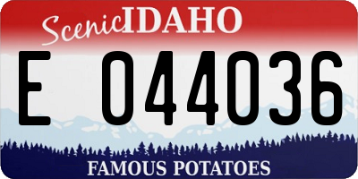ID license plate E044036