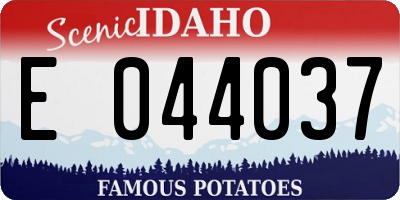 ID license plate E044037
