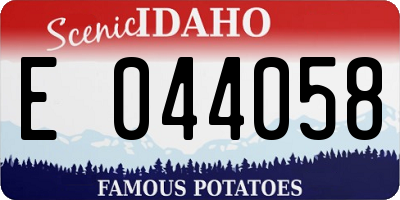 ID license plate E044058