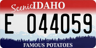 ID license plate E044059