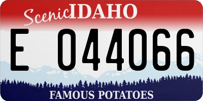 ID license plate E044066