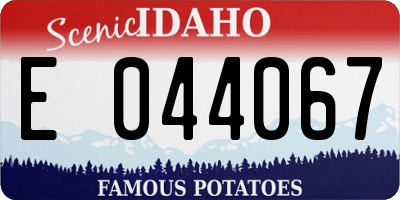 ID license plate E044067