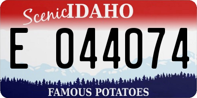 ID license plate E044074