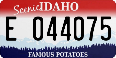 ID license plate E044075