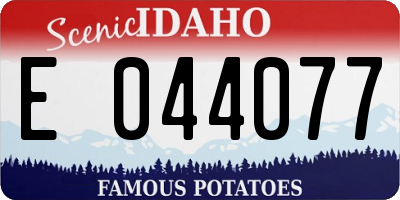 ID license plate E044077