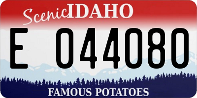 ID license plate E044080