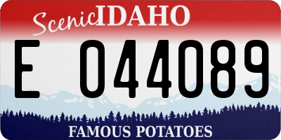 ID license plate E044089