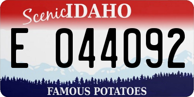 ID license plate E044092