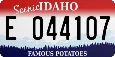 ID license plate E044107
