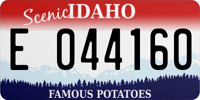 ID license plate E044160