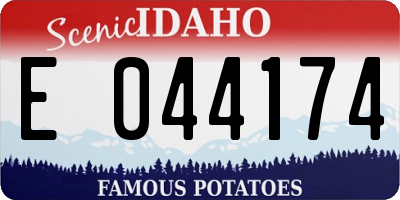 ID license plate E044174