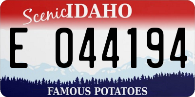 ID license plate E044194