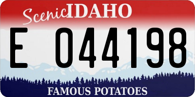 ID license plate E044198