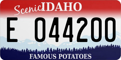 ID license plate E044200