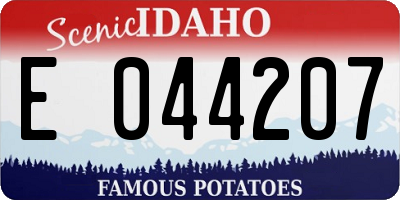 ID license plate E044207