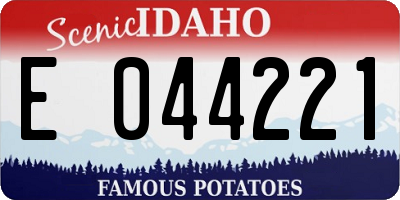 ID license plate E044221