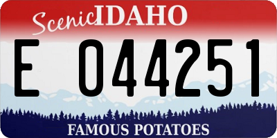 ID license plate E044251