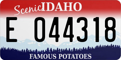 ID license plate E044318