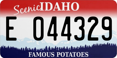 ID license plate E044329