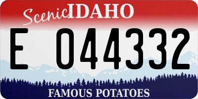 ID license plate E044332