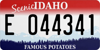 ID license plate E044341