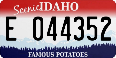 ID license plate E044352
