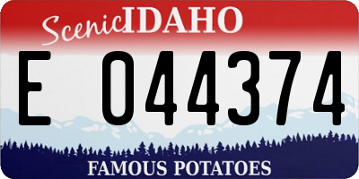 ID license plate E044374
