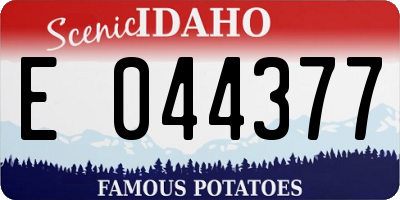 ID license plate E044377