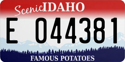 ID license plate E044381