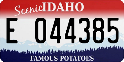 ID license plate E044385