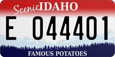 ID license plate E044401