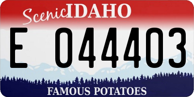 ID license plate E044403