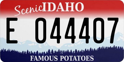 ID license plate E044407