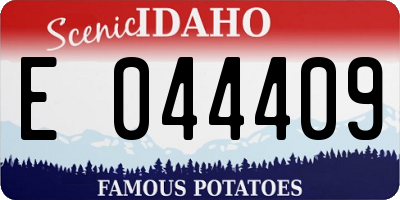 ID license plate E044409