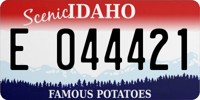 ID license plate E044421
