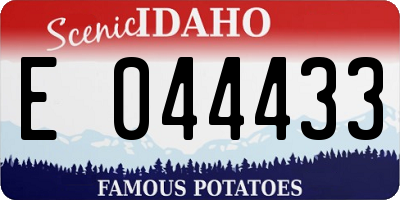 ID license plate E044433