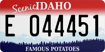 ID license plate E044451
