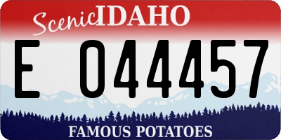 ID license plate E044457