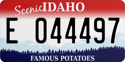 ID license plate E044497